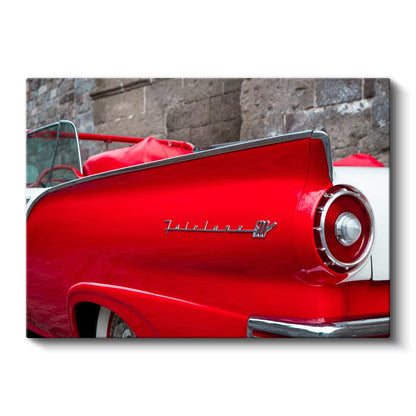 Ford Fairlane - Kırmızı Klasik Amerikan Convertible Kanvas Tablo