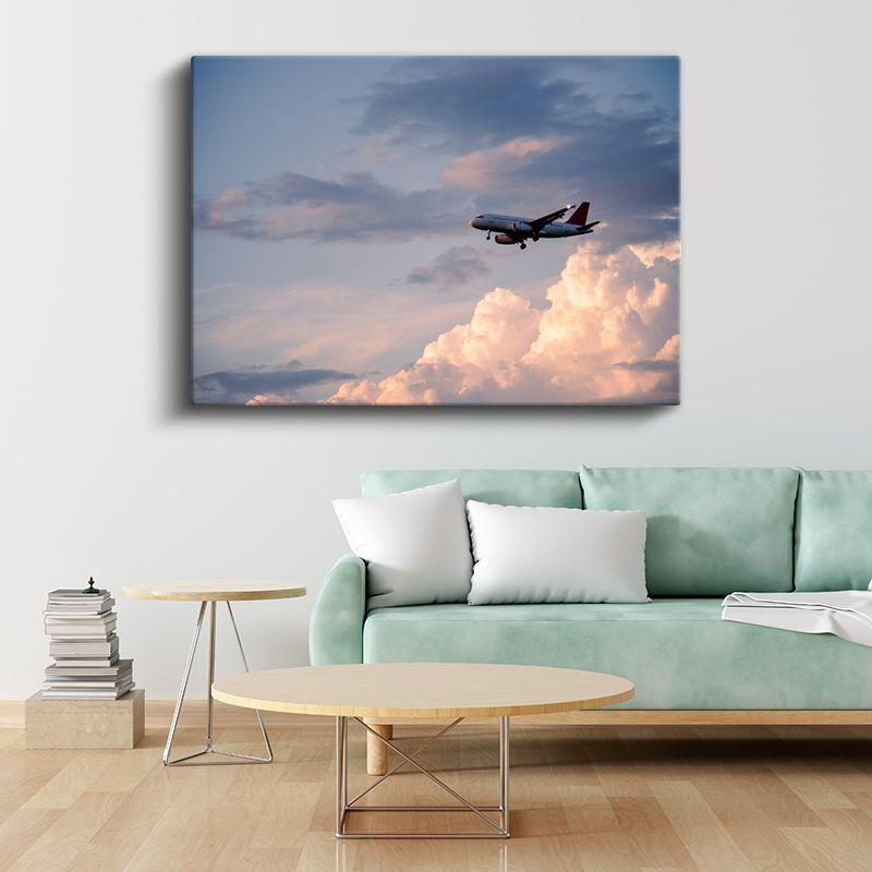Airbus A320 - Gökyüzünde Yolcu Uçağı Kanvas Tablo