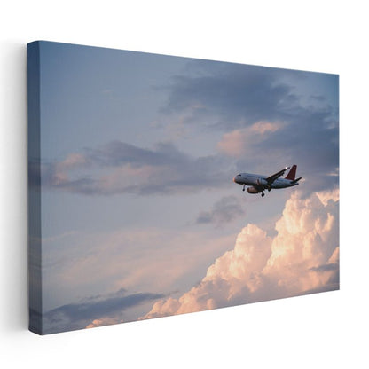Airbus A320 - Gökyüzünde Yolcu Uçağı Kanvas Tablo