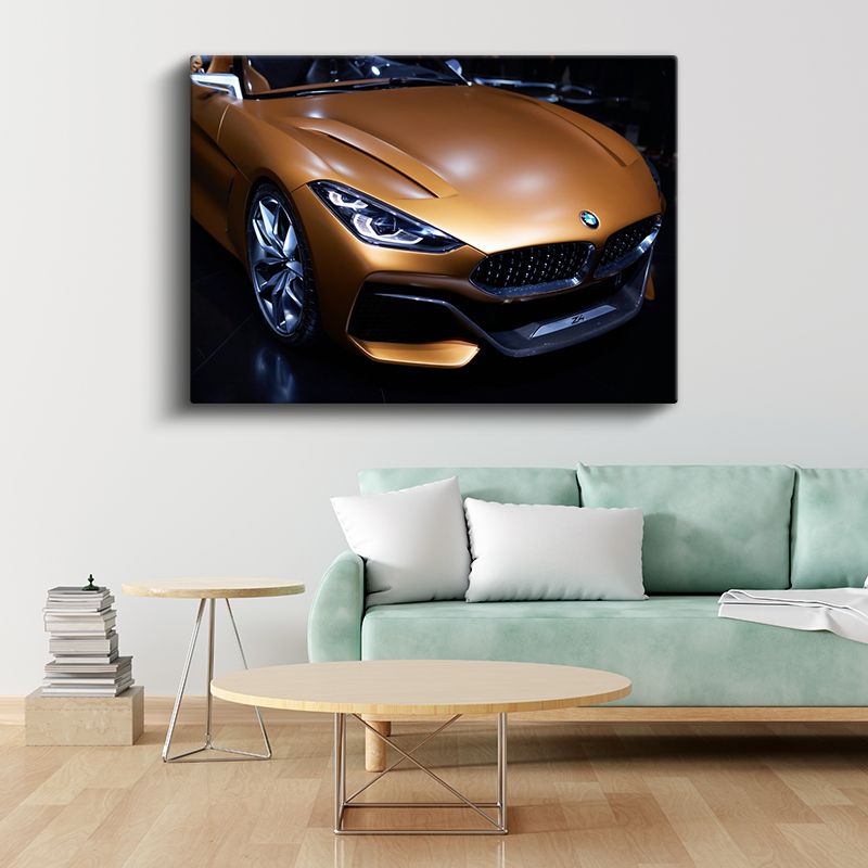 BMW Z4 Concept - Altın Rengi Lüks Spor Otomobil Kanvas Tablo
