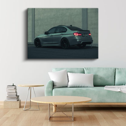 BMW M3 - Yan Profil Gri Performans Sedan Kanvas Tablo