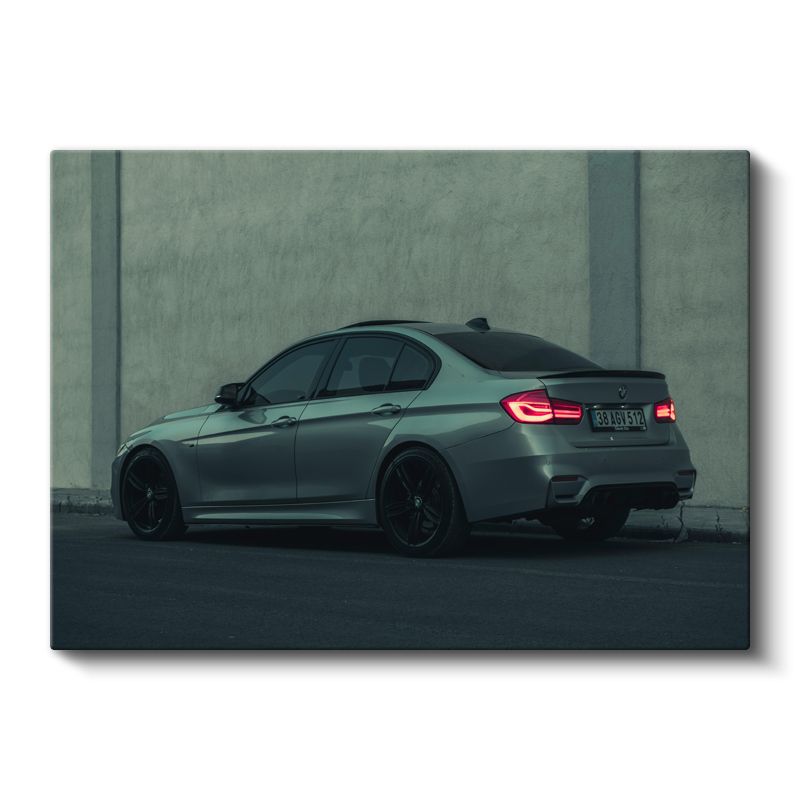 BMW M3 - Yan Profil Gri Performans Sedan Kanvas Tablo