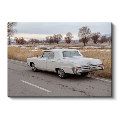 Imperial Crown - Beyaz Klasik Amerikan Sedan Kanvas Tablo