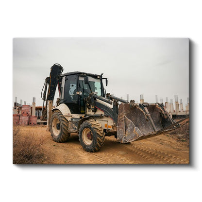 Kepçe Ekskavatör - İş Makinesi Şantiye Kanvas Tablo