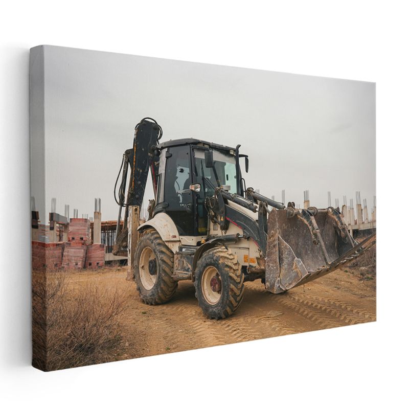 Kepçe Ekskavatör - İş Makinesi Şantiye Kanvas Tablo
