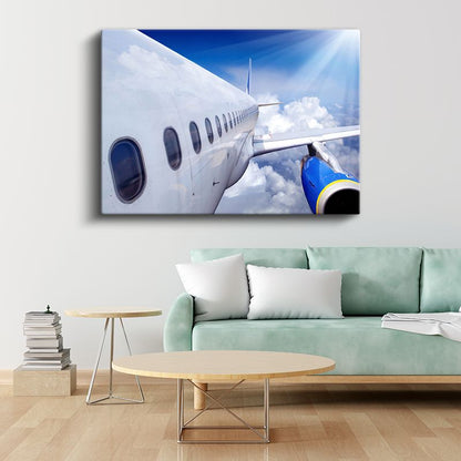 Yolcu Uçağı - Bulutlar Üzerinde Seyahat Kanvas Tablo