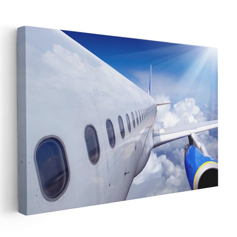 Yolcu Uçağı - Bulutlar Üzerinde Seyahat Kanvas Tablo