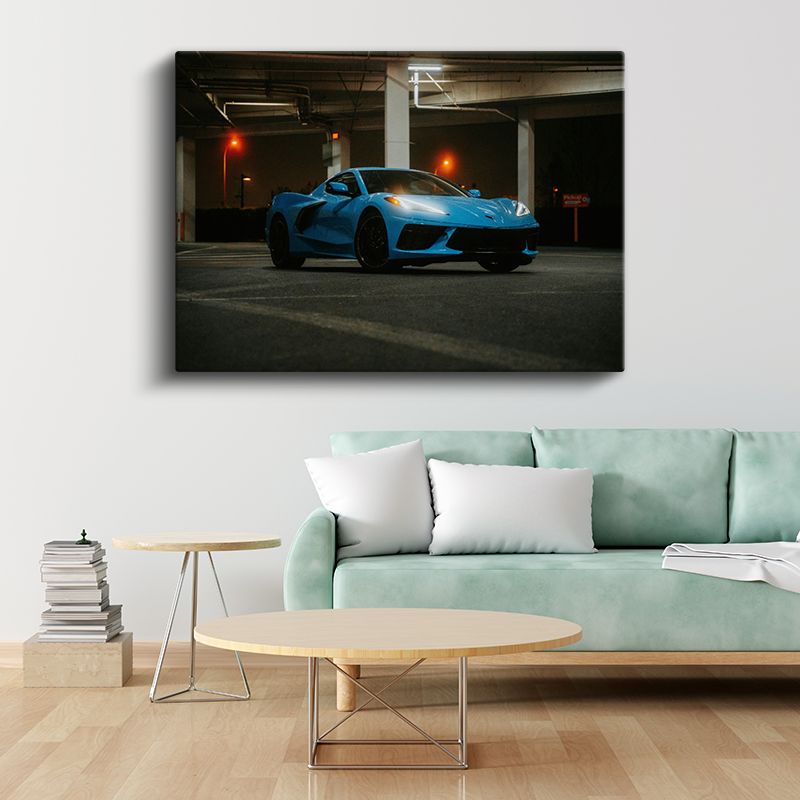 Chevrolet Corvette C8 - Gece Görünümü Kanvas Tablo