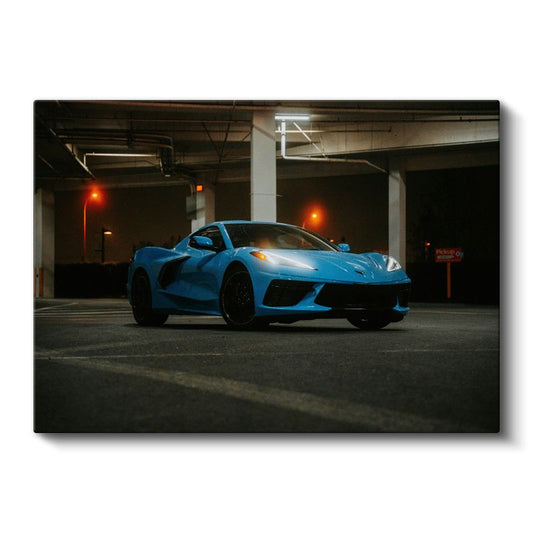 Chevrolet Corvette C8 - Gece Görünümü Kanvas Tablo
