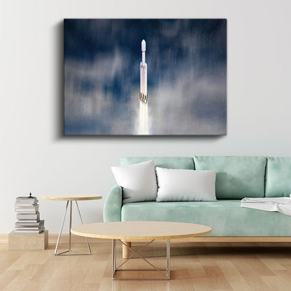 SpaceX Falcon Heavy - Uzay Fırlatma Anı Kanvas Tablo