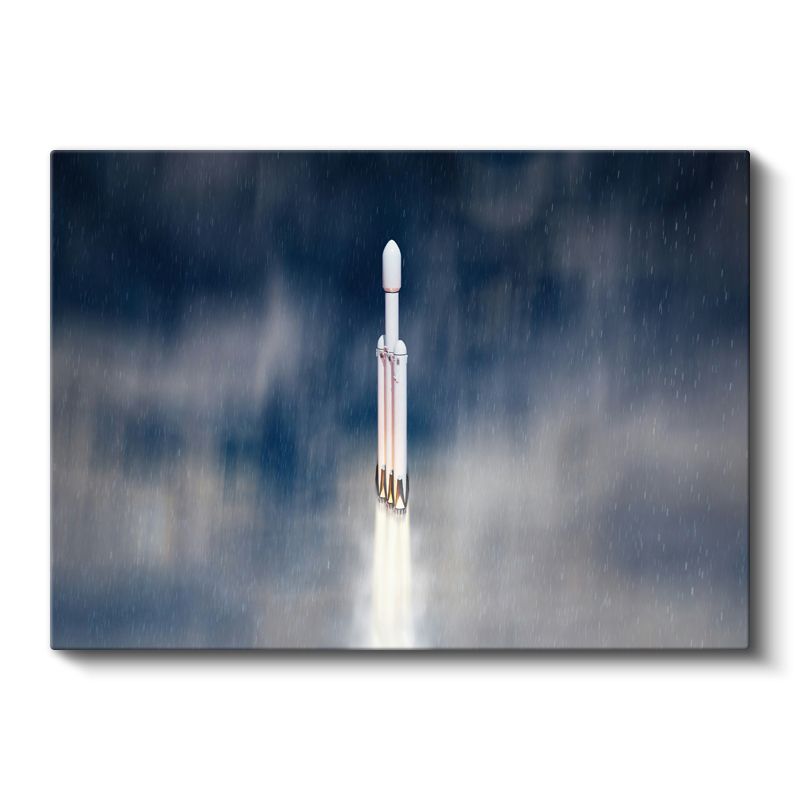 SpaceX Falcon Heavy - Uzay Fırlatma Anı Kanvas Tablo