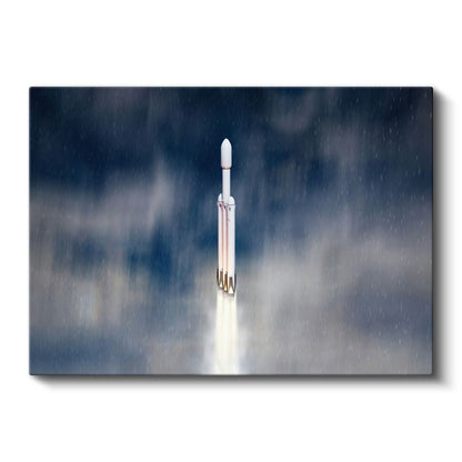 SpaceX Falcon Heavy - Uzay Fırlatma Anı Kanvas Tablo