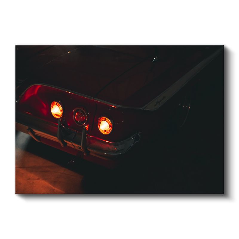 Klasik Otomobil Arka Farları - Gece Görünümü Kanvas Tablo