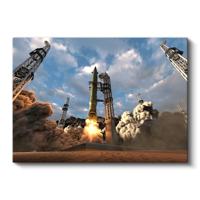 Roket Fırlatma Platformu - Kalkış Anı Kanvas Tablo