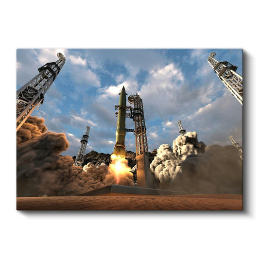 Roket Fırlatma Platformu - Kalkış Anı Kanvas Tablo