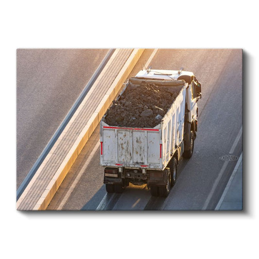 Damperli Kamyon - Otoyolda Nakliye Aracı Kanvas Tablo