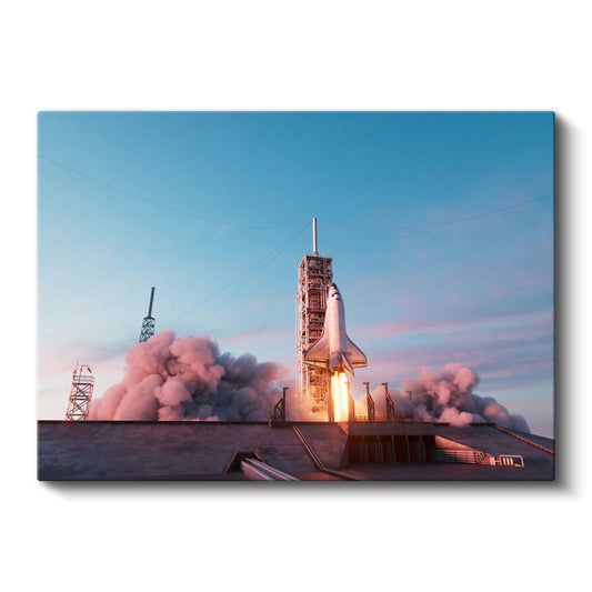 Space Shuttle - Fırlatma Anında Uzay Aracı Kanvas Tablo