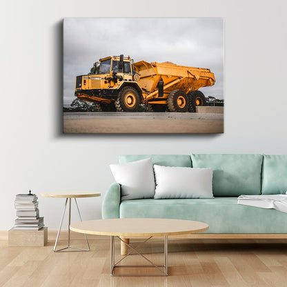 Volvo A40 - Sarı İş Makinesi Damperli Kamyon Kanvas Tablo