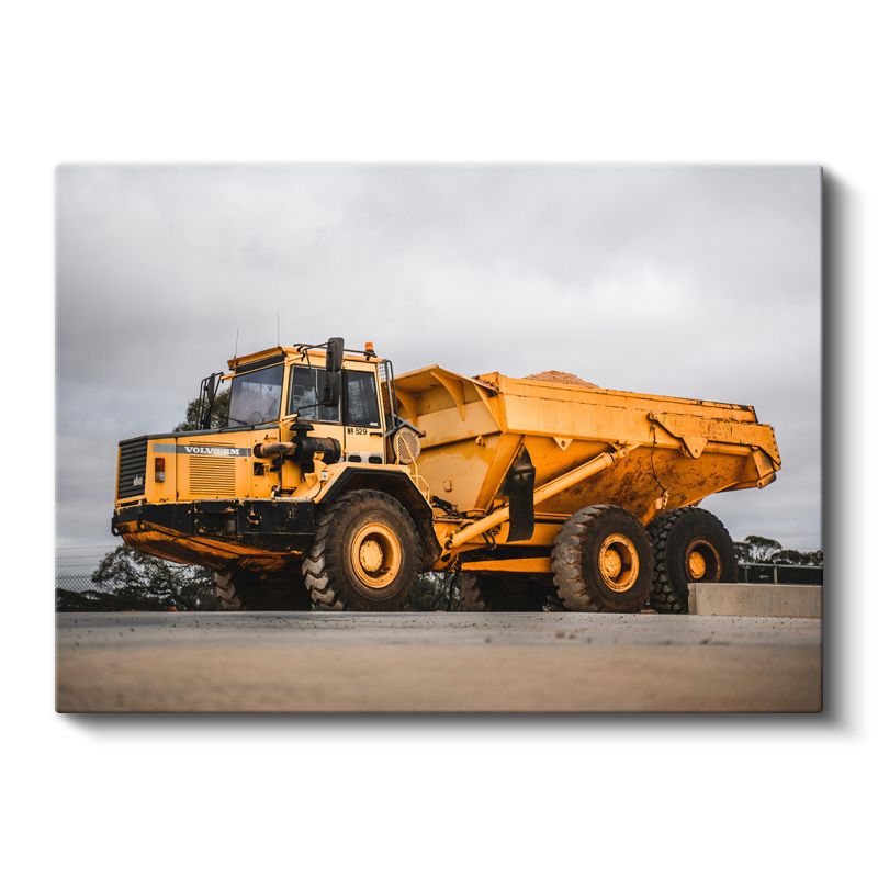 Volvo A40 - Sarı İş Makinesi Damperli Kamyon Kanvas Tablo