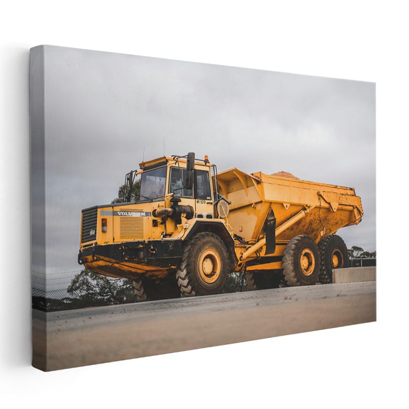 Volvo A40 - Sarı İş Makinesi Damperli Kamyon Kanvas Tablo