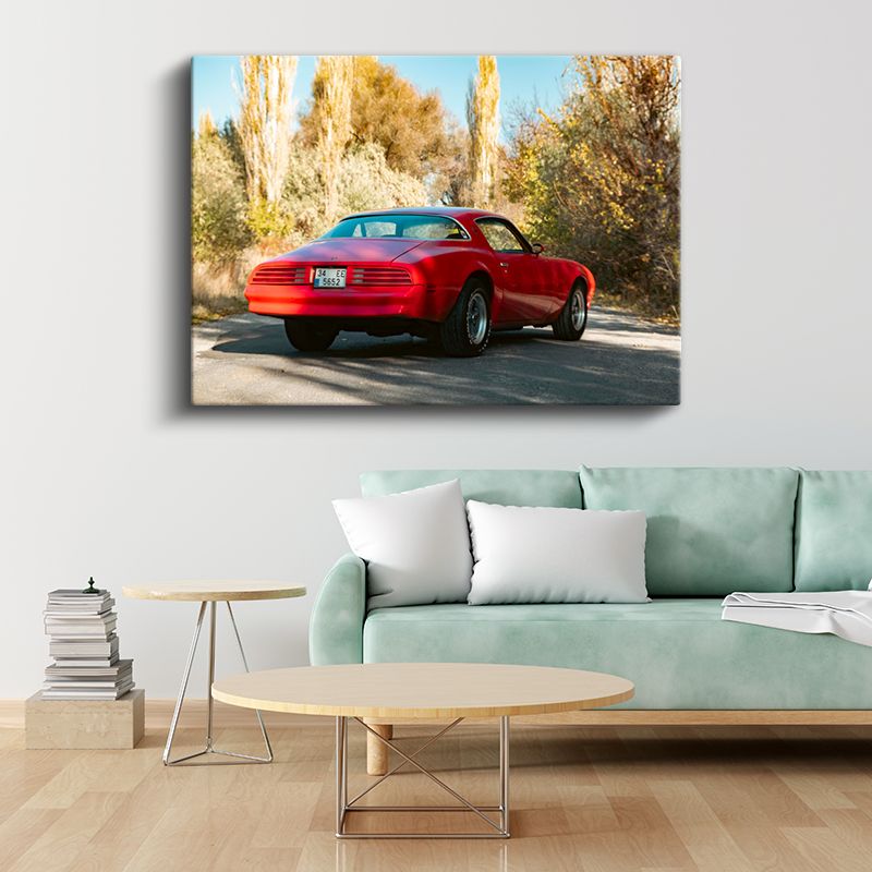 Pontiac Firebird - Kırmızı Amerikan Klasiği Kanvas Tablo