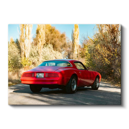 Pontiac Firebird - Kırmızı Amerikan Klasiği Kanvas Tablo