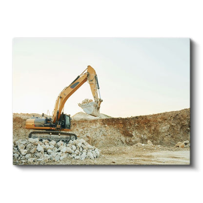 Ekskavatör - İnşaat Sahası İş Makinesi Kanvas Tablo