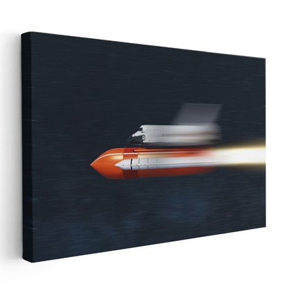 Roket Fırlatma - Yüksek Hızda Hareket Eden Uzay Aracı Kanvas Tablo