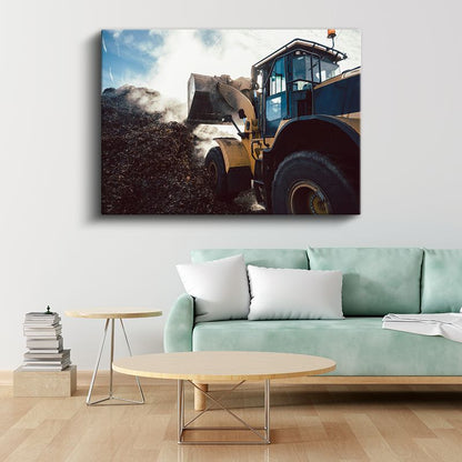 Yükleyici İş Makinesi - Çalışma Anında Kanvas Tablo