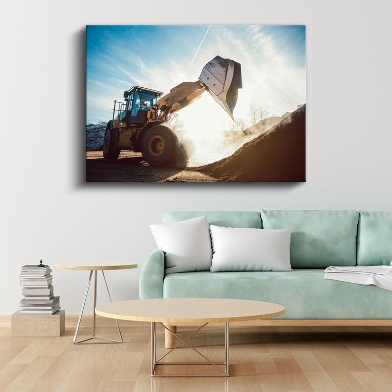 Loader İş Makinesi - Gün Işığında Çalışırken Kanvas Tablo