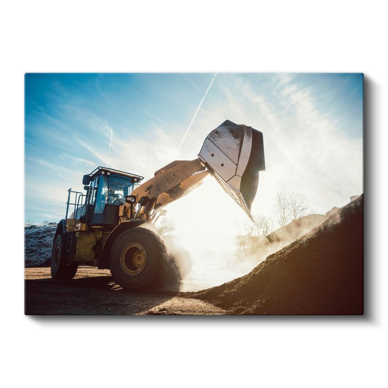 Loader İş Makinesi - Gün Işığında Çalışırken Kanvas Tablo