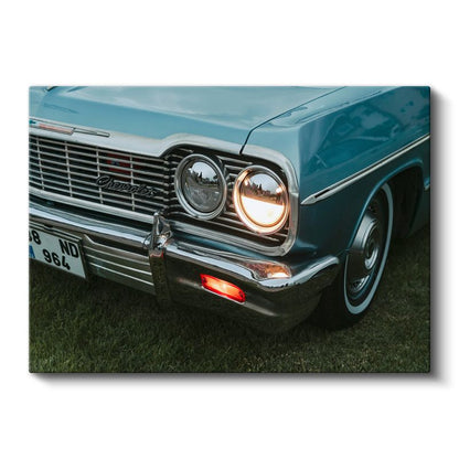 Chevrolet Klasik - Retro Far Detayı Kanvas Tablo