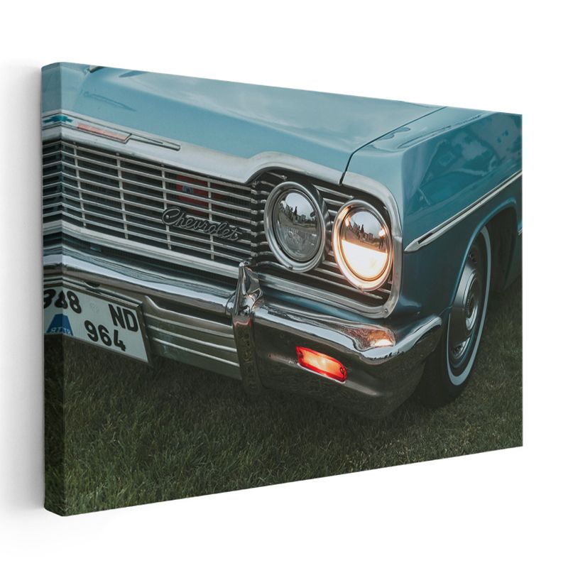 Chevrolet Klasik - Retro Far Detayı Kanvas Tablo