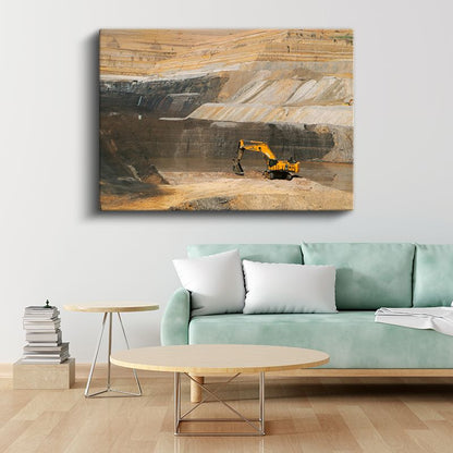 Ekskavatör Maden - Açık Ocak Çalışması Kanvas Tablo