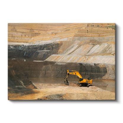 Ekskavatör Maden - Açık Ocak Çalışması Kanvas Tablo