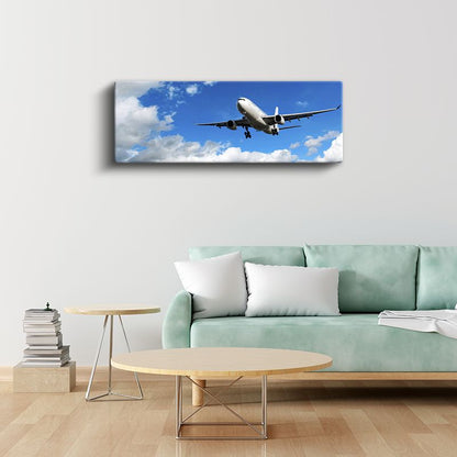 Ticari Uçak - Mavi Gökyüzünde Kanvas Tablo