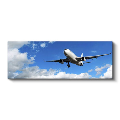 Ticari Uçak - Mavi Gökyüzünde Kanvas Tablo