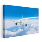 Yatay Kanvas Tablo Bulutların Arasında Süzülen Yolcu Uçağı Uçak Tablosu Ev Ofis Duvar Dekoru
