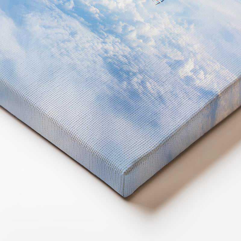 Yatay Kanvas Tablo Bulutların Arasında Süzülen Yolcu Uçağı Uçak Tablosu Ev Ofis Duvar Dekoru