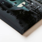 Yatay Kanvas Tablo Su Birikintisine Yansıyan Klasik Aston Martin Aston Martin Tablosu Ev Ofis Dekoru