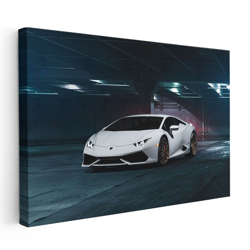 Yatay Kanvas Tablo Lamborghini Huracan Garaj Temalı Spor Araba Lamborghini Tablosu Ev Ofis Dekoru