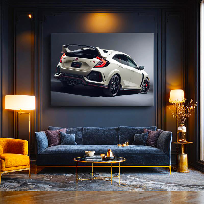 Yatay Kanvas Tablo Honda Civic Type R Sportif Arka Tasarım Honda Tablosu Ev Ofis Duvar Dekoru