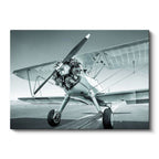 Yatay Kanvas Tablo Antika Çift Kanatlı Uçak Radyal Motor Uçak Tablosu Ev Ofis Duvar Dekoru