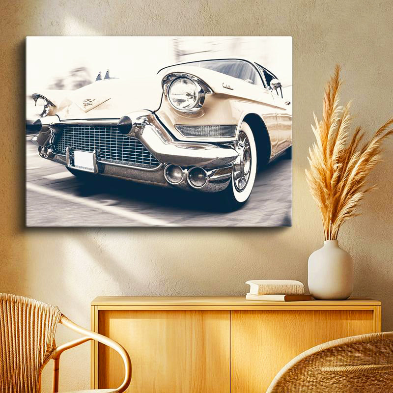 Yatay Kanvas Tablo 1957 Klasik Cadillac Eldorado Nostalji Araba Tablosu Ev Ofis Duvar Dekoru