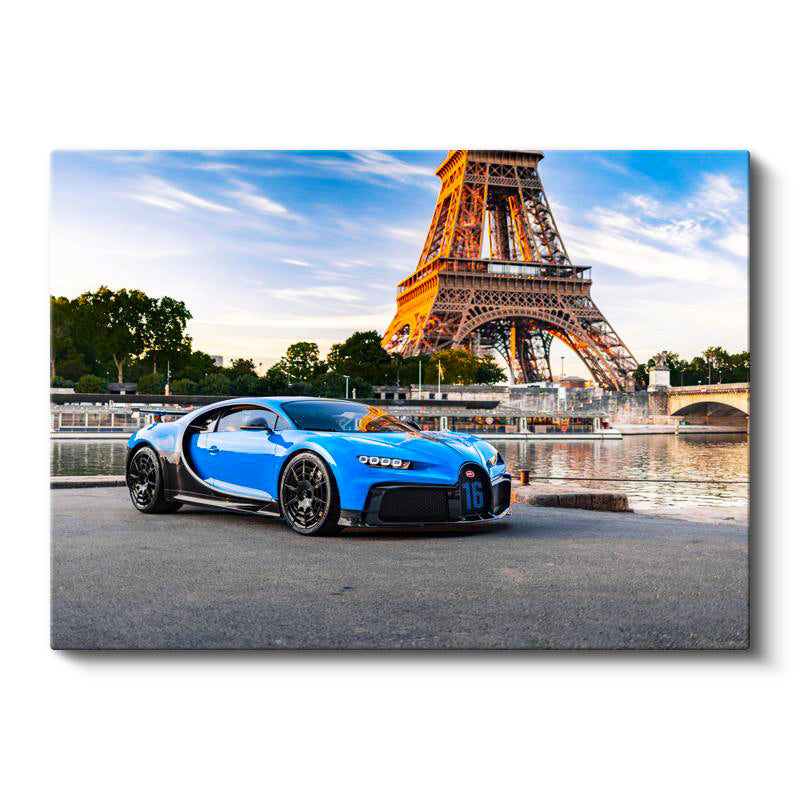 Yatay Kanvas Tablo Bugatti Chiron Pur Sport Eyfel Kulesi Bugatti Tablosu Ev Ofis Duvar Dekoru