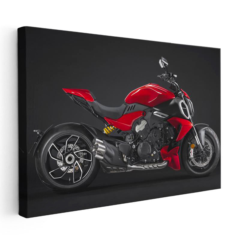 Yatay Kanvas Tablo Ducati Diavel 1260 Kaslı İtalyan Cruiser Motosiklet Tablosu Ev Ofis Duvar Dekoru