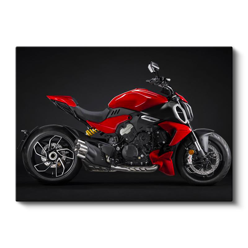 Yatay Kanvas Tablo Ducati Diavel 1260 Kaslı İtalyan Cruiser Motosiklet Tablosu Ev Ofis Duvar Dekoru