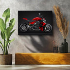 Yatay Kanvas Tablo Ducati Diavel 1260 Kaslı İtalyan Cruiser Motosiklet Tablosu Ev Ofis Duvar Dekoru