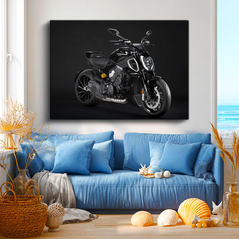 Yatay Kanvas Tablo Ducati XDiavel S Karanlık Mod Agresif Duruş Ducati Tablosu Ev Ofis Duvar Dekoru