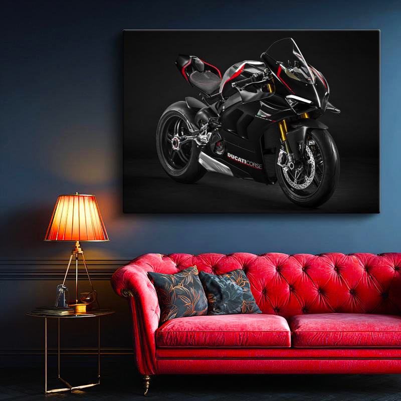 Yatay Kanvas Tablo Ducati Panigale V4 SP Aerodinamik Kanatçık Ducati Tablosu Ev Ofis Duvar Dekoru